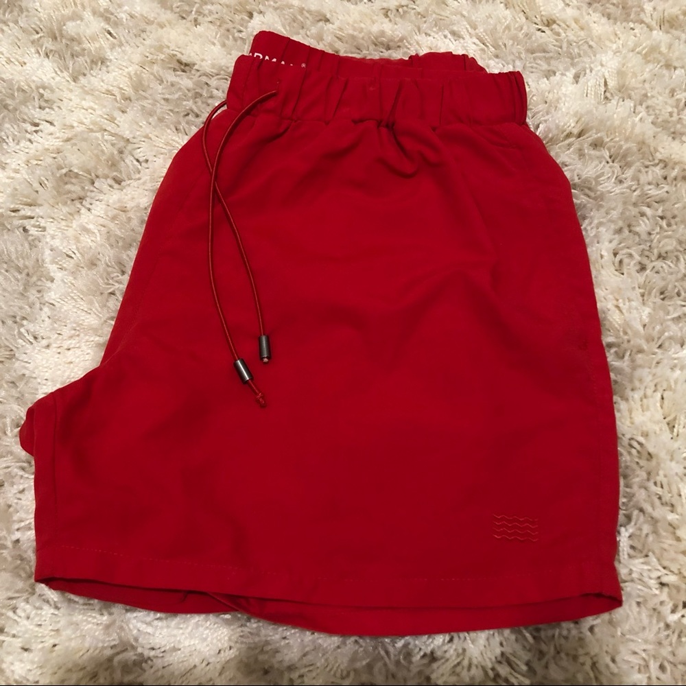 [TOPMAN] Red Embroidery Swim Shorts - Picture 4 of 8